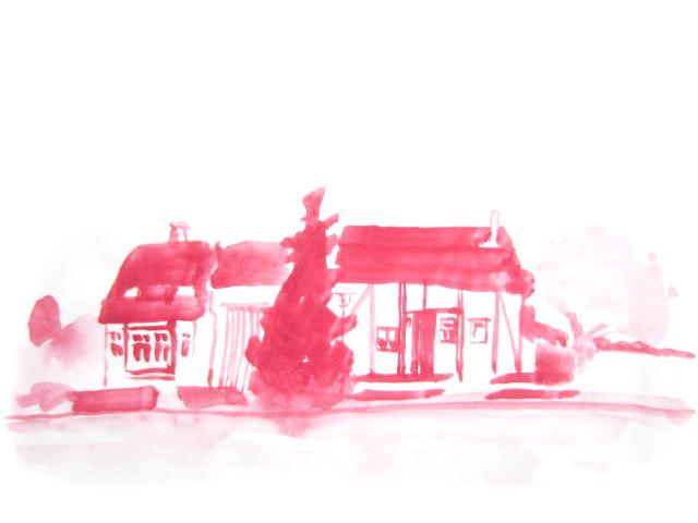 aquarell pausenhof